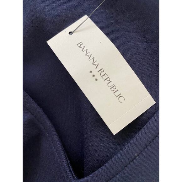 NWT Banana Republic Women's Size L Preppy Navy Long Sleeve Fitted Scuba Top $60 - Picture 3 of 7